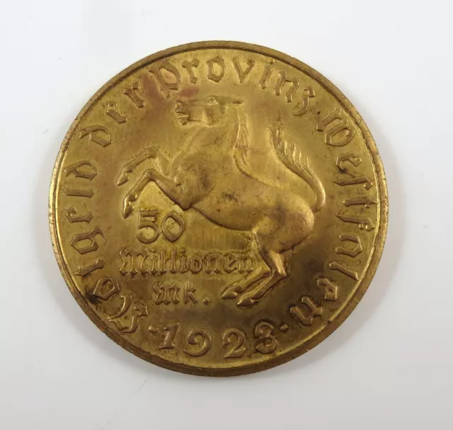 Notgeld 50 Millionen Mark 1932, Freiherr von Stein, Westfalen Nr. 23 a (E4042)