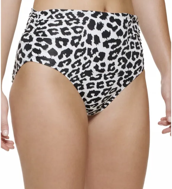 CALVIN KLEIN Women's Animal-Print No-Muffin-Top Convertible Bikini Bottoms, L
