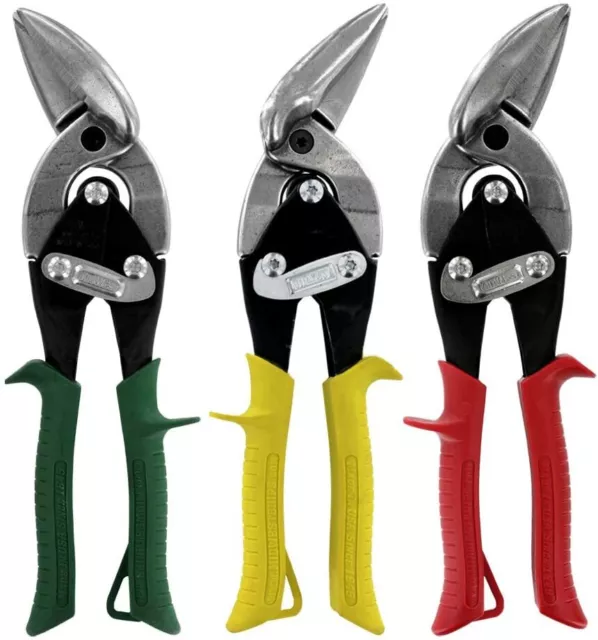 MIDWEST Straight,Right & Left Cut Offset Aviation Sheet Metal Snips Set,P6510RLS