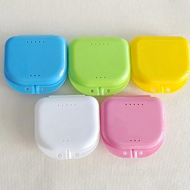 100 Pcs Dental Retainer Denture Storage Orthodontic Mouthguard Colorful Case Box
