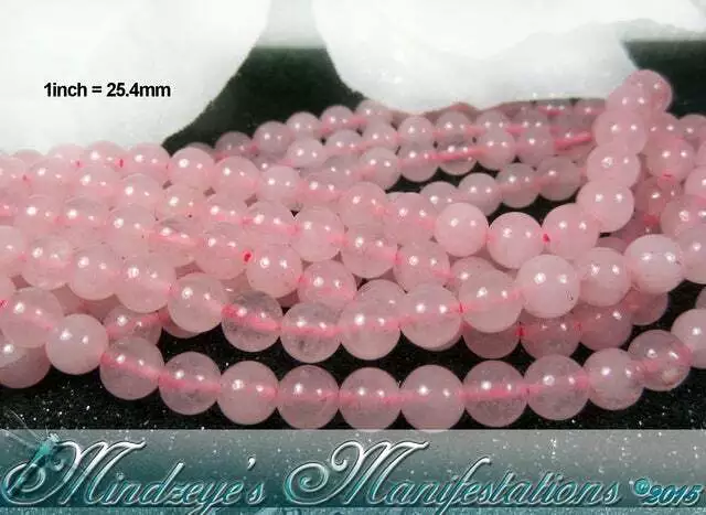 Natural Rose Quartz Gemstone Smooth Round Beads 6mm