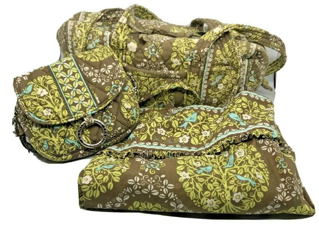Vera Bradley Sitting in Tree Floral Birds purse small duffle full apron lot of 3