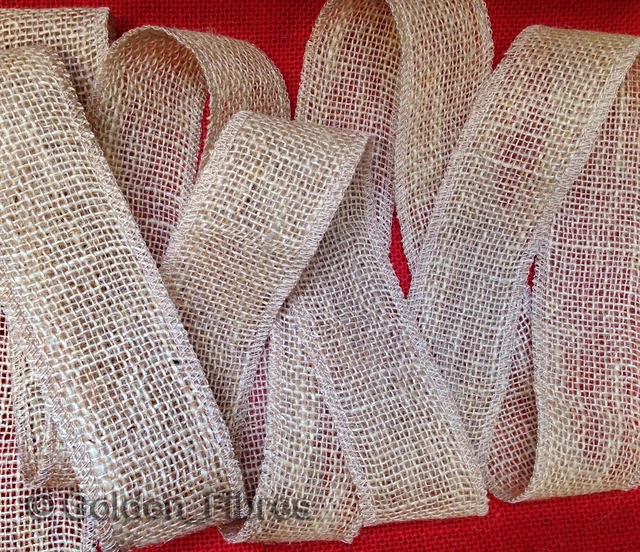 Soft Woven Natural Rustic Jute Burlap Hessian Ribbon Chair Cover Sash Bow Making