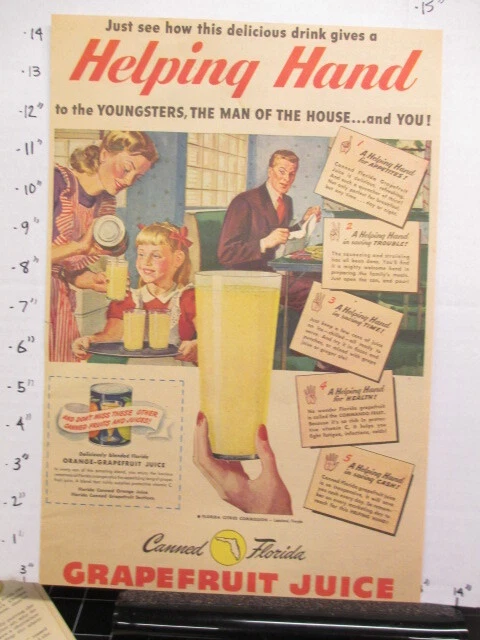 newspaper ad 1945 Grapefruit juice drink Florida citrus fruit American Weekly HE