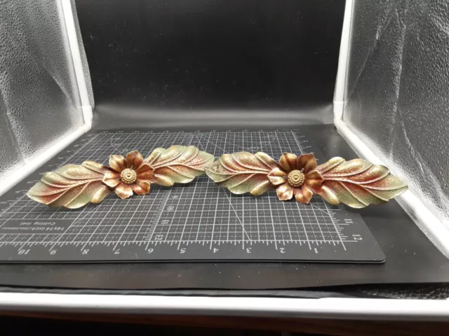 Gorgeous Brass  Vintage Curtain Rod Clips Decorative Hardware Set Of 2 b13s
