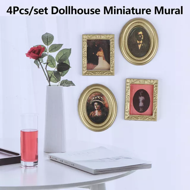 1Set 1:12 Dollhouse Miniature Oil Painting Wall Picture Decoration Acc.EW