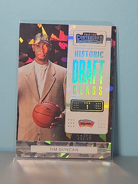2022 Contenders Hist Draft Class Cracked Ice /25 Tim Duncan Spurs #3
