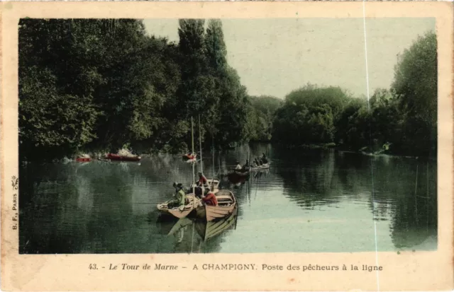 CPA CHAMPIGNY-sur-MARNE Poste des Pecheurs a la Ligne (1352100)
