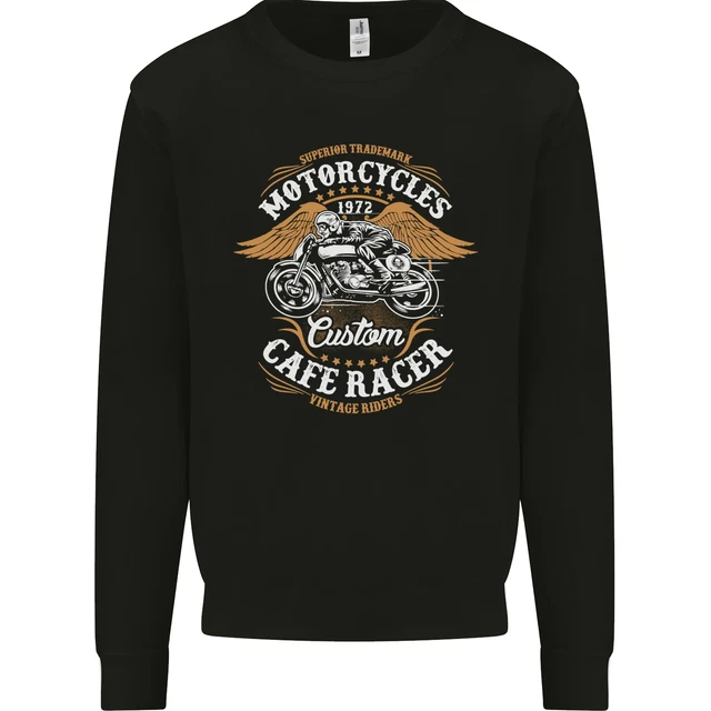Biker Custom Cafe Racer Motorcycle Mens Sweatshirt Jumper