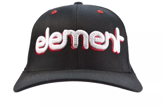 Element PERCEPTION Black White Red Embroider Logo Flexfit Baseball Cap Men's Hat