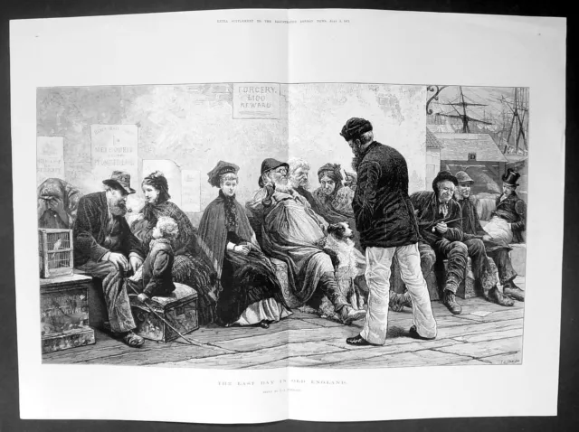 1887 Illustrated London News Antique Print English immigrants to Australia leave