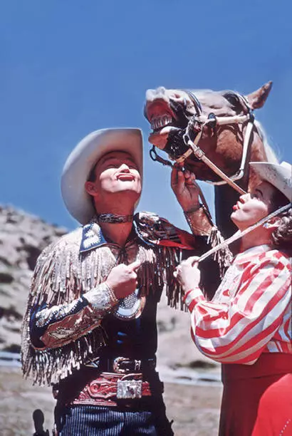 ROY ROGERS DALE Evans and Trigger the horse pose 1958 Old Photo EUR 5 ...