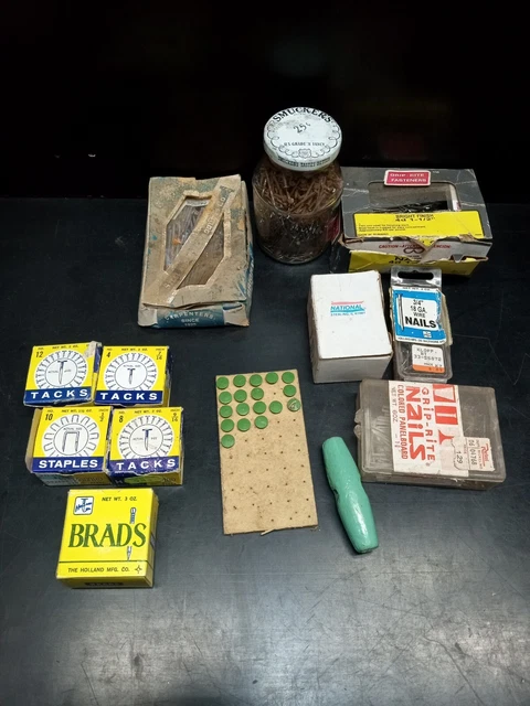 Lot Of Hardware Nails Tacks Pins Brads picture frame hardware finish nails used