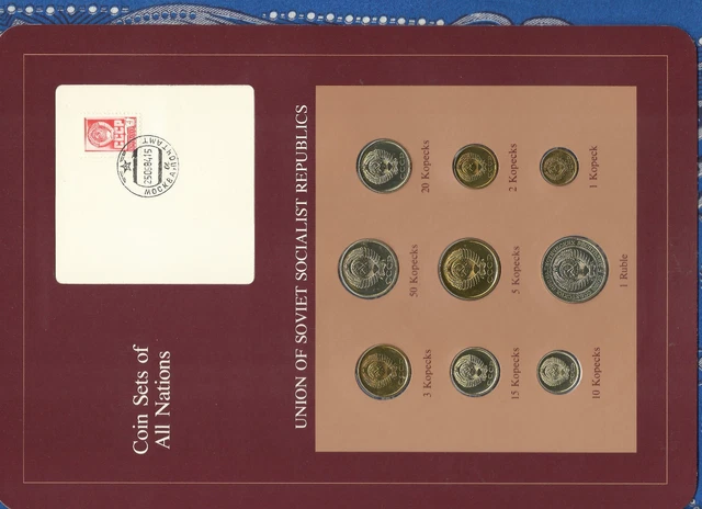Coin Sets of All Nations USSR Russia UNC 1 Ruble 2,3,5,10,15,20,50 Kopecks 1978*