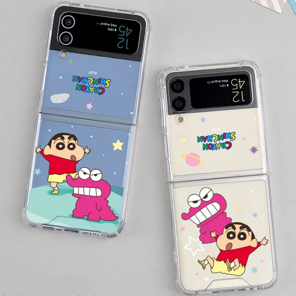 Crayon Shin-chan Chocobi Dino Clear Jelly Hard Case for Galaxy Z Flip4 Z Flip3