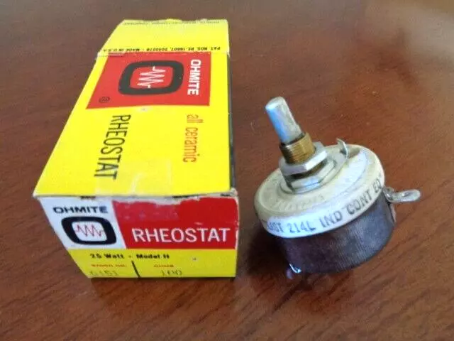 New Old Stock OHMITE Ceramic Rheostat No. 0151 - 100 OHMS 25 Watt Model H