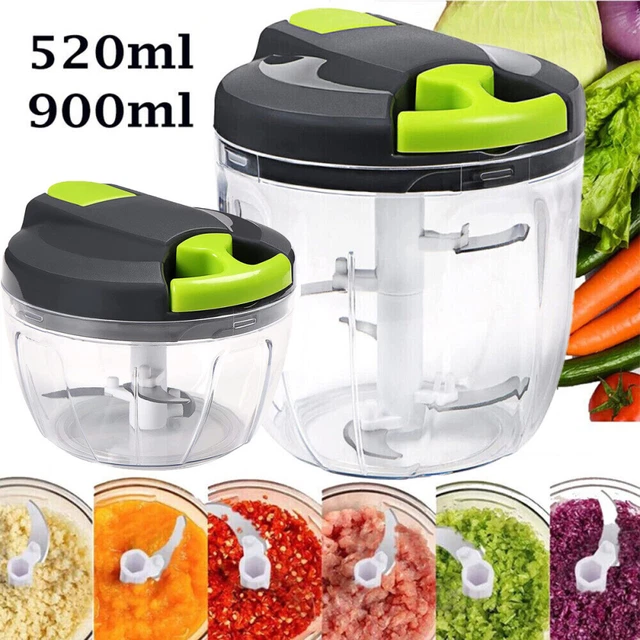 PULL STRING CHOPPER Manual Food Processor Vegetable Onion Nuts Mincer