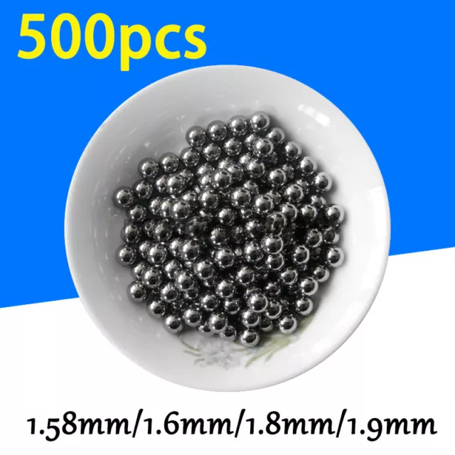 500pcs Steel Ball Precision Ball Bearing 304 Stainless Steel 1.58/1.6/1.8/1.9mm
