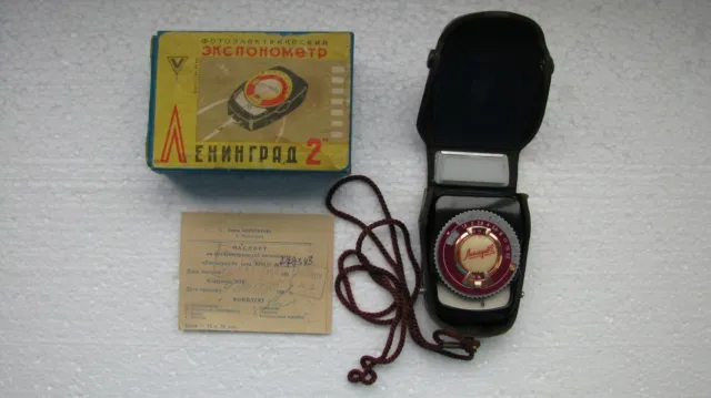 Medidor de luz soviético raro leningrado 2 medidor de exposición en caja soviética URSS