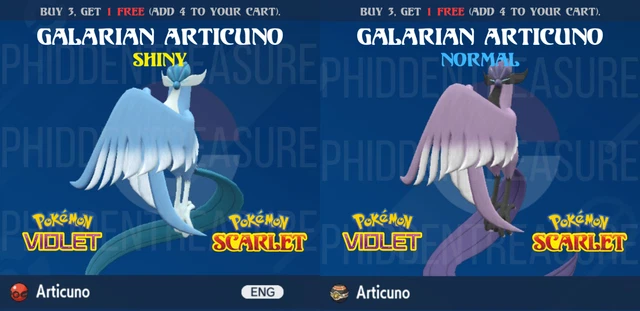 Galarian Articuno ⚡Shiny⚡/Normal 6Iv Bt Rdy Vgc 23 - Pokemon Scarlet And Violet