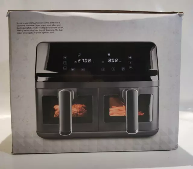 LAKELAND DUAL DOUBLE Basket Air Fryer Twin 9L RRP £99.99 New Model with  Window £92.99 - PicClick UK