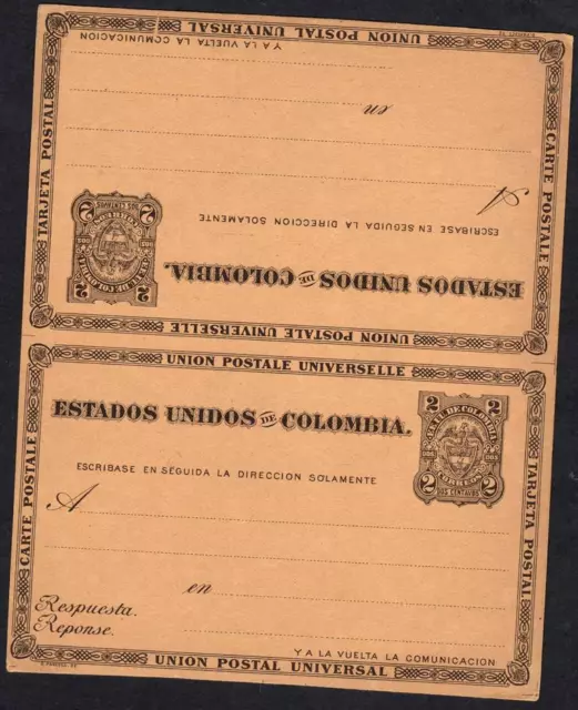 COLOMBIE  postal stationary ESTADOS UNIDOS DE COLOMBIA  YEAR 1878
