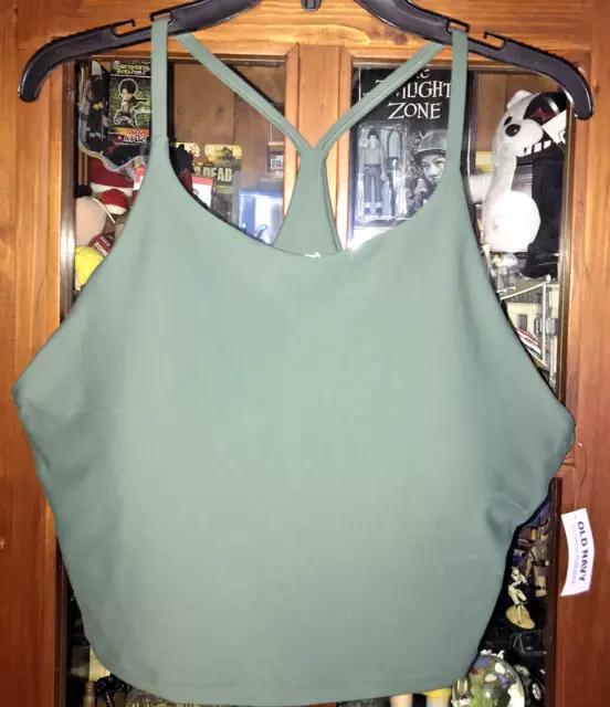 OLD NAVY ACTIVE 3X Sports Bra Silver Shine LIGHT SUPPORT POWERSOFT