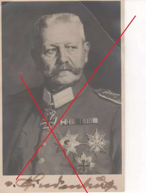 Autogramm Generalfeldmarschall Paul von Hindenburg Uniform Postkarte 1. WK