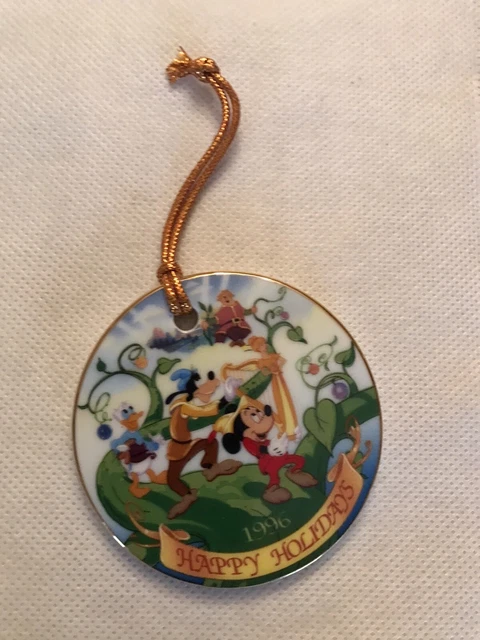 Disney Happy Holidays porcelain ornament, 1996 LE  Mickey, Goofy, Donald NIB
