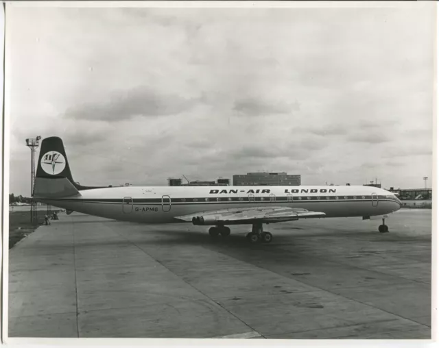 Dan Air De Havilland Comet 4B G-Apmg Large Vintage Original Photo Airline
