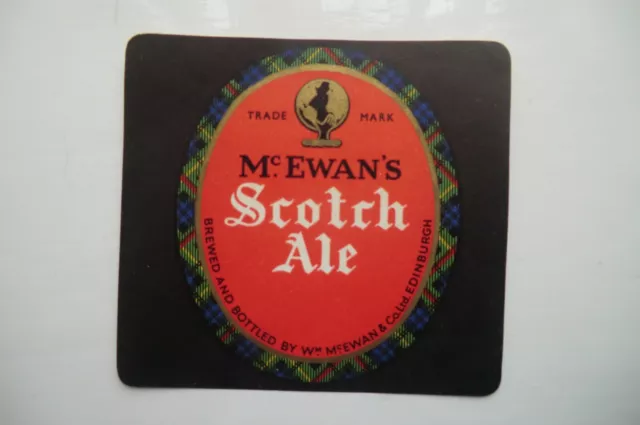 MINT McEWAN'S EDINBURGH SCOTCH ALE BREWERY BEER BOTTLE LABEL T3
