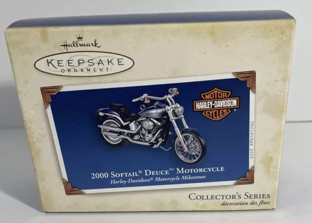 Hallmark Keepsake Harley Davidson Ornament 2000 Softail Deuce Motorcycle ‘05 NIB