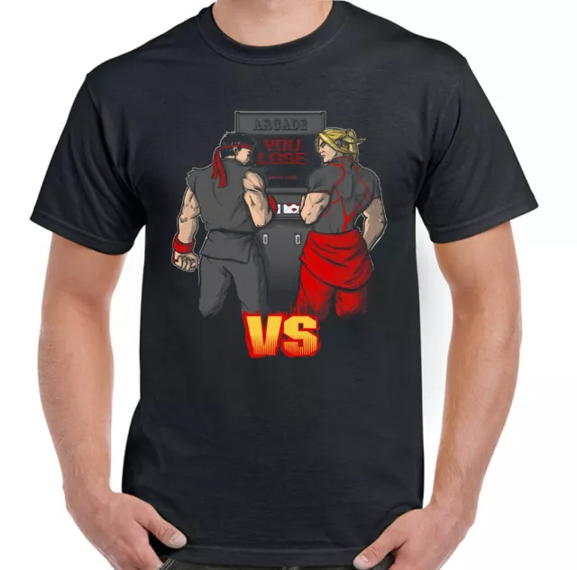 T-shirt da uomo Ryu v's Ken ispirata a Funny Street Fighter videogioco PS4 MMA