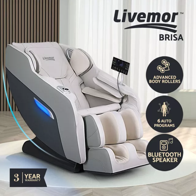 Livemor Massage Chair Electric Recliner 24 Nodes Full Body Massager Brisa