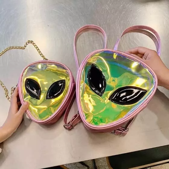 Mini Alien Transparent Backpack Cute Children Chain Shouler Bag Waterproof