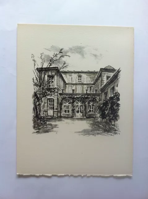 VIEIL HOTEL VERSAILLES LITHOGRAPHIE signée RENE AUBERT Papier Grand Velin XXème