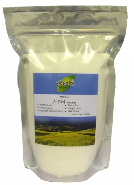 MSM Powder 1kg - Arthritis Aid, Pharmaceutical Grade - 99.9% Pure