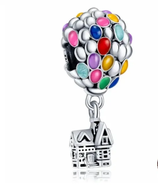 NEW GENUINE S925 Silver UP Hot Air Balloon Disney Pixar Dangle Bracelet Charm