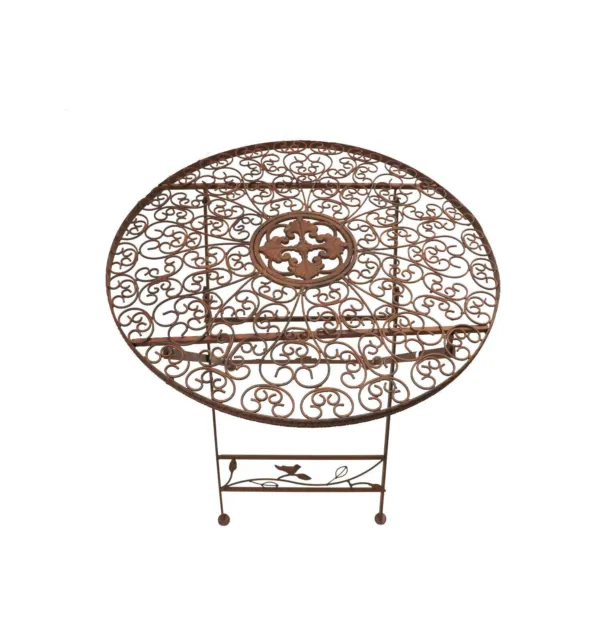 Gartentisch Klapptisch Metalltisch Tisch Metall rund 70 cm WK070828 braun