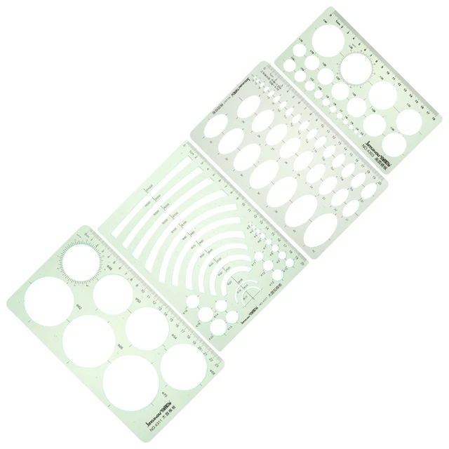 4 PCS RULER Plastic Mathematics Drawing Architect Scale Engineering ...
