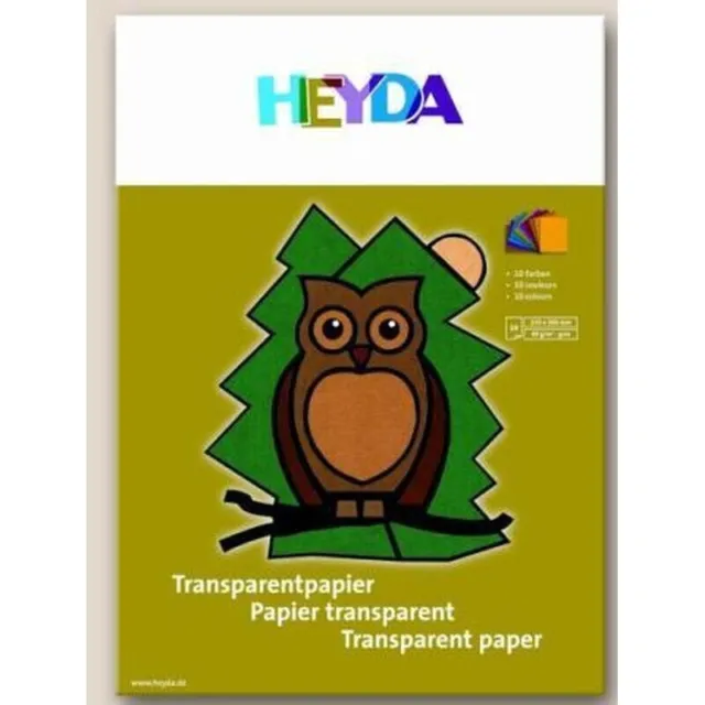 Papel transparente Heyda 10 hojas, 24,5 x 34 cm, clasificado, 2048021