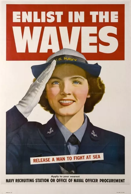 Alista en las olas 1943 propaganda patriótica póster de pared dormitorio