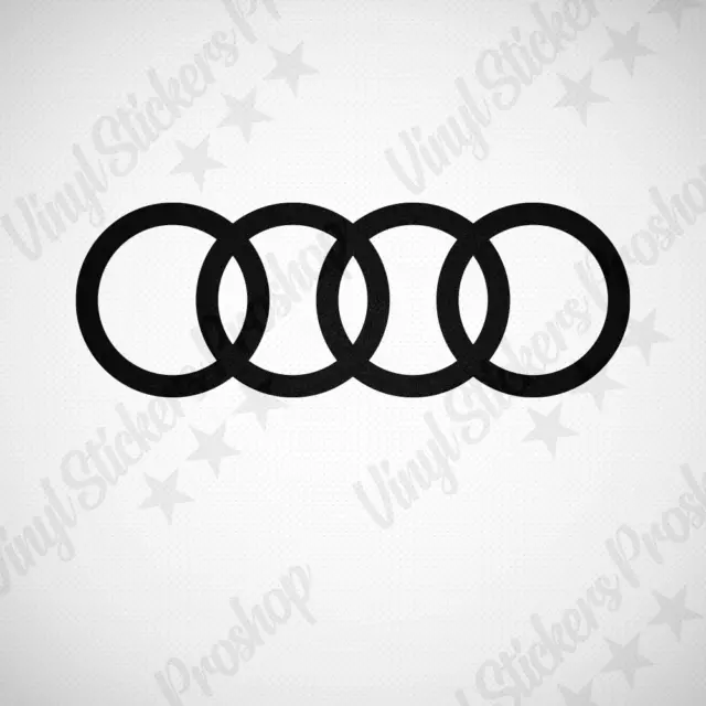 Sticker convient à AUDI Noir Réfléchissant 16cm Autocollant Black Reflective 2