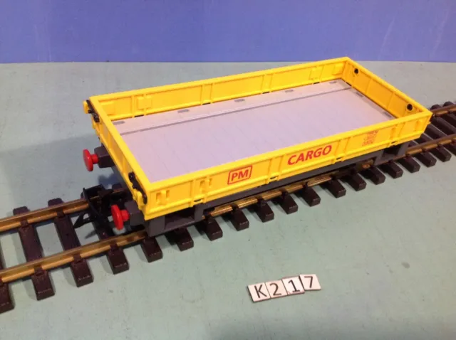 (K217.1) playmobil wagon plat jaune cargo ref 4126 train