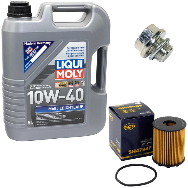 Motoröl Set 10W-40 5 Liter + Ölfilter SH 4794 P + schraube für Suzuki Wagon R+