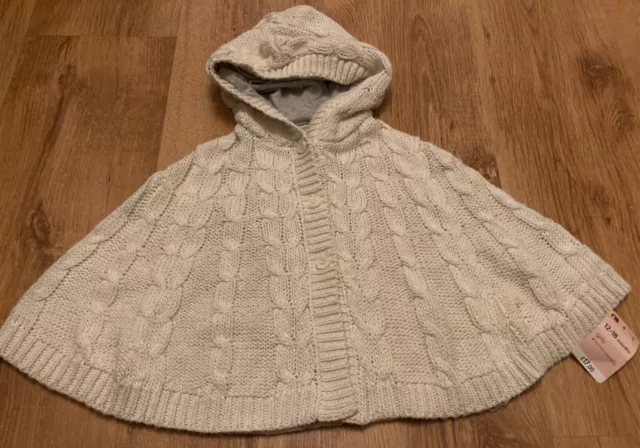 Mothercare Knitted hooded PONCHO 12-18 months