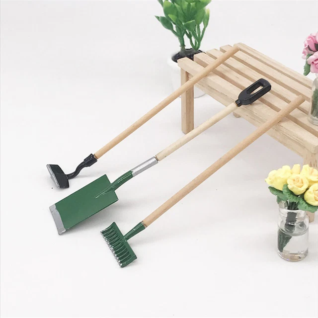 1Set Garten Spaten Modell Leichte Schöne Miniatur Garten Rasen Werkzeuge