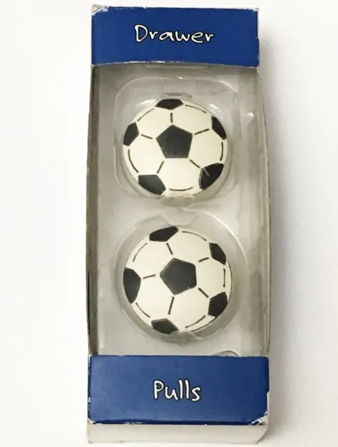 SET of 2 Sports Balls Soccer Kids Cabinet Knob Drawer Pulls Hardware