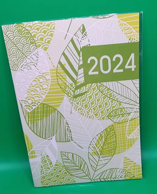 2024 MONTHLY PLANNER "LEAVES" Desk Calendar Organizer Date Book 6.7"x9