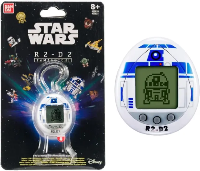 Tamagotchi Star Wars R2D2 virtueller Haustierdroid mit Minispielen animierte Clips weiß